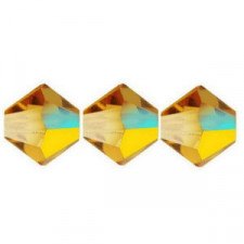 Preciosa MC Bicone 3mm beads Topaz ab 10070/20001